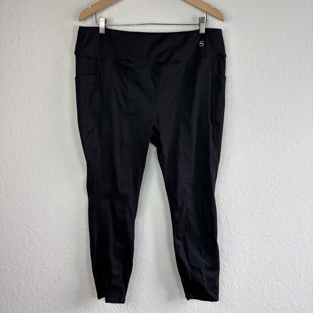 Skinnify Leggings 4XL Black High Rise Resistance Band Stretch Shaping Pockets